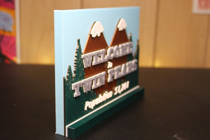 Twin Peaks 3D printed Logo Sign Wall Desk Shelf Art