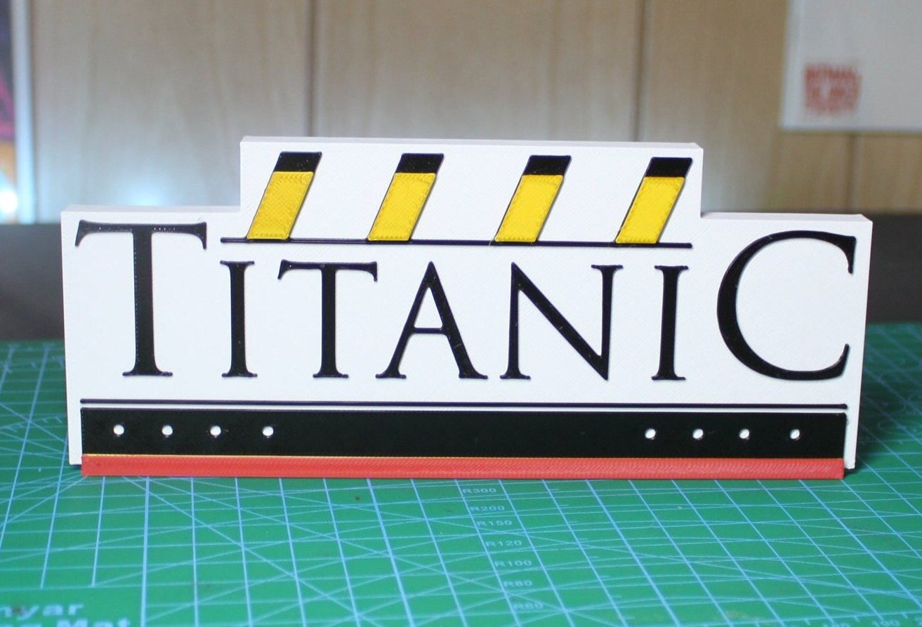 Titanic 3D printed Logo Sign Wall Desk Shelf Art