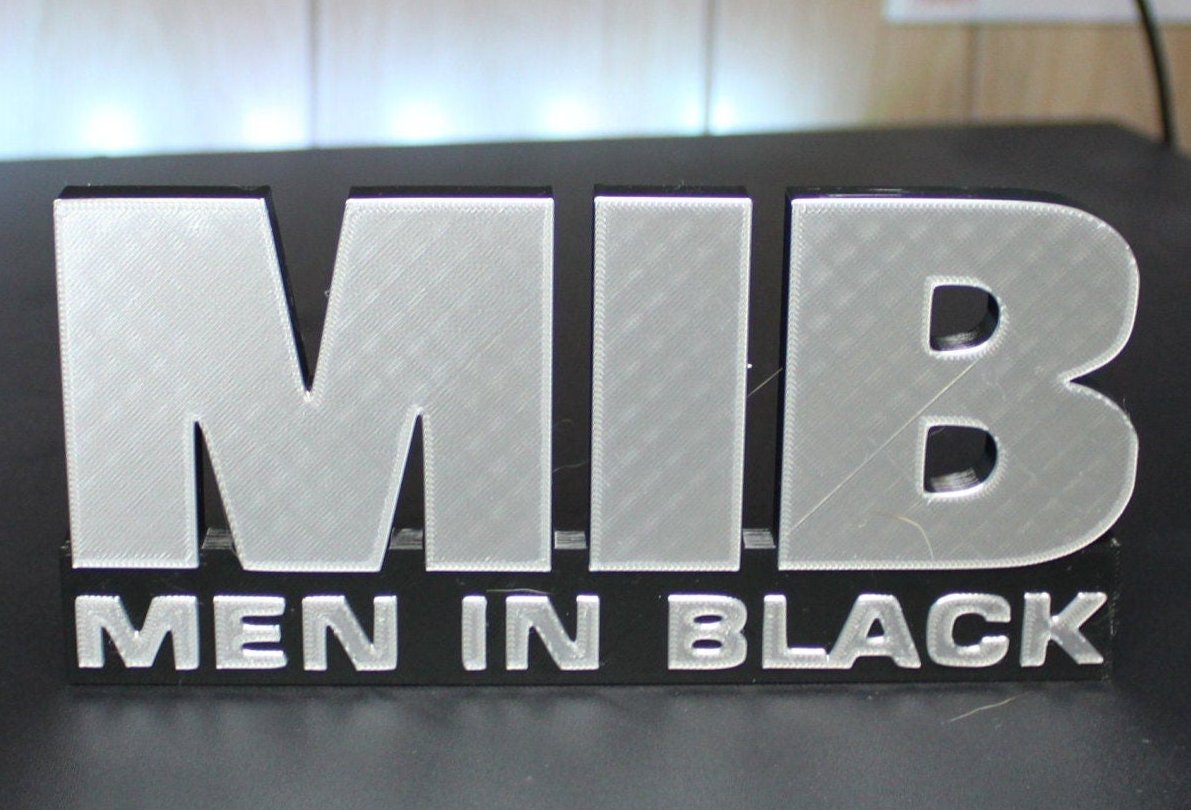 Men in Black 3D printed Logo Sign Wall Desk Shelf Art