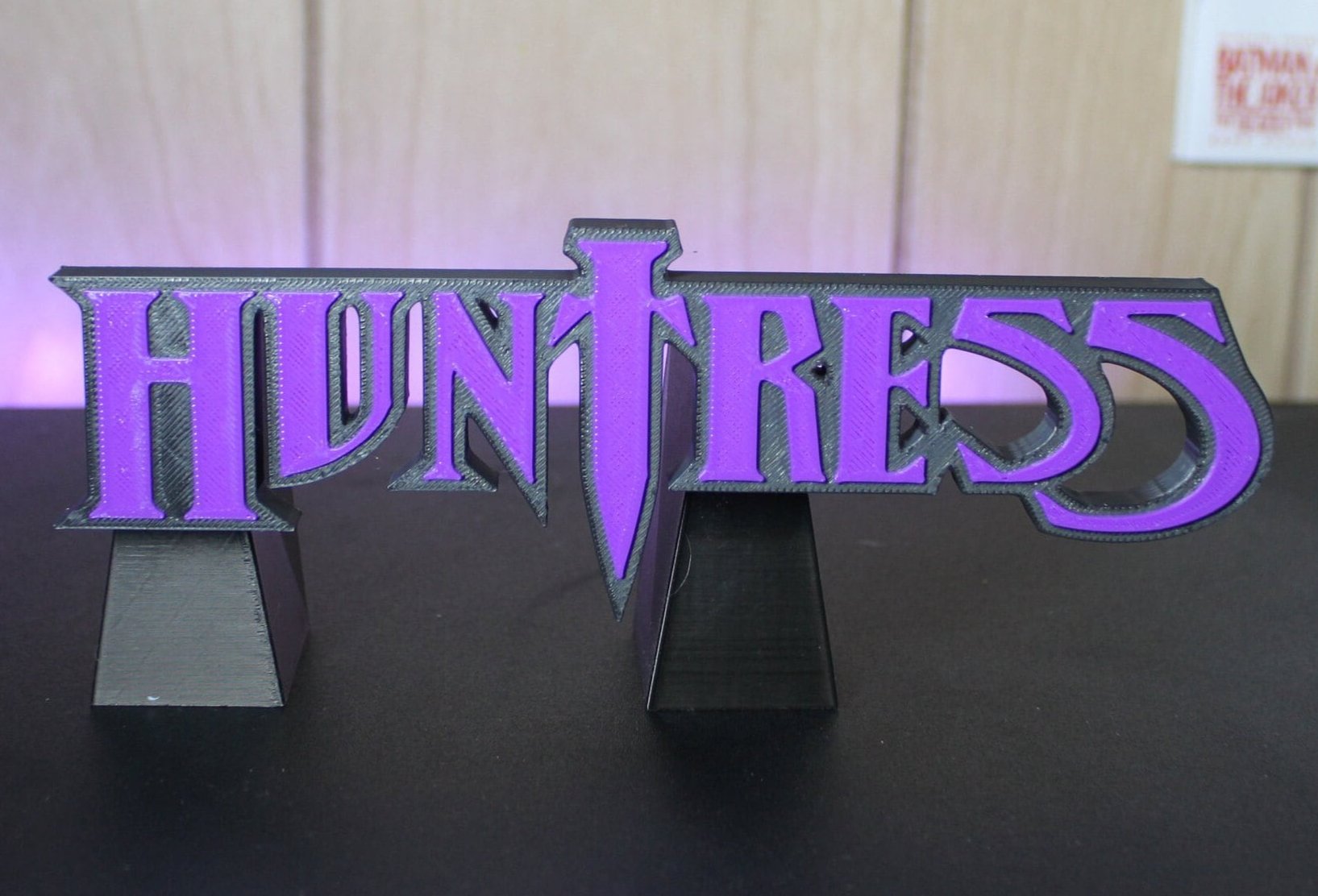 Huntress 3D printed Comic Logo Art