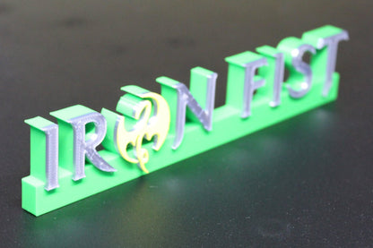 Iron Fist 3D printed Comic Logo Art