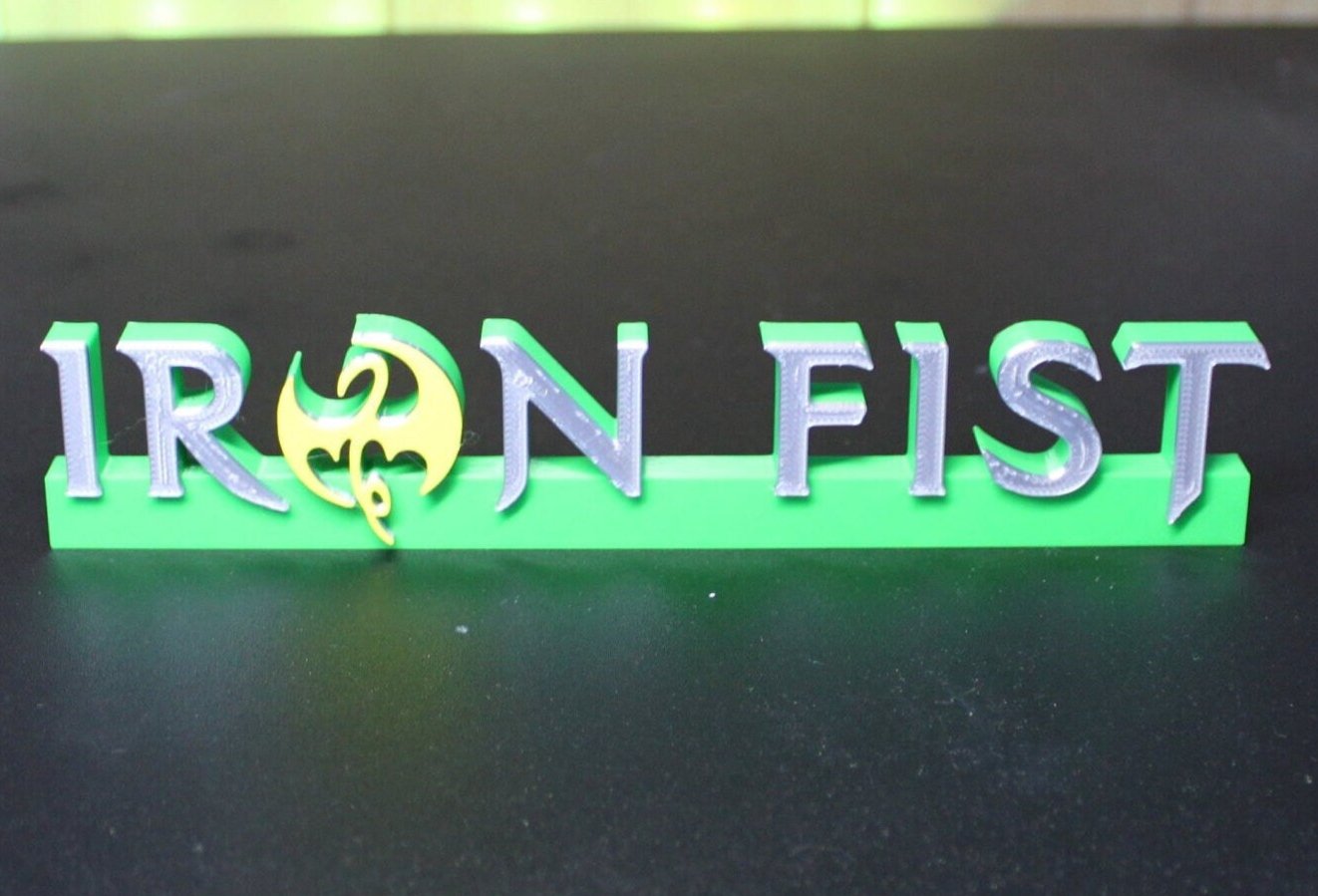 Iron Fist 3D printed Comic Logo Art