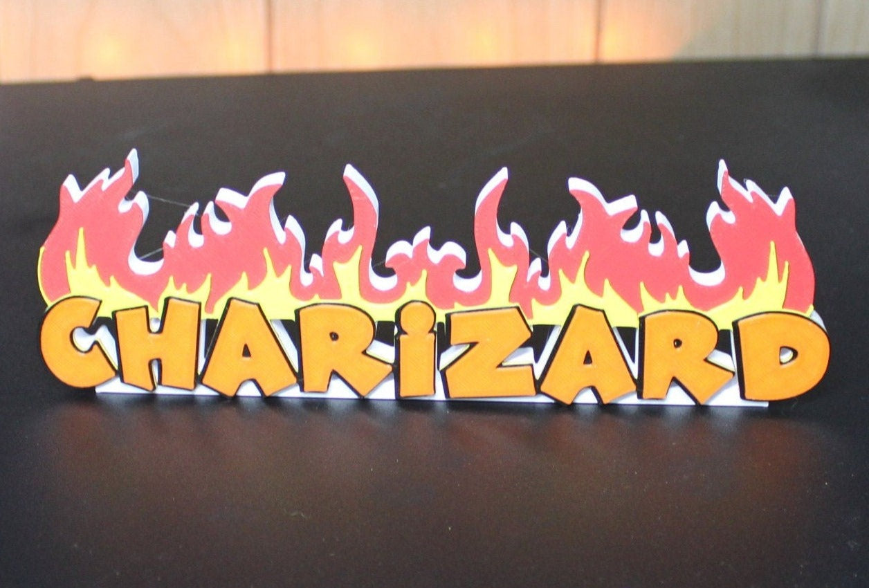 Charizard 3D printed Logo Sign Wall Desk Shelf Art