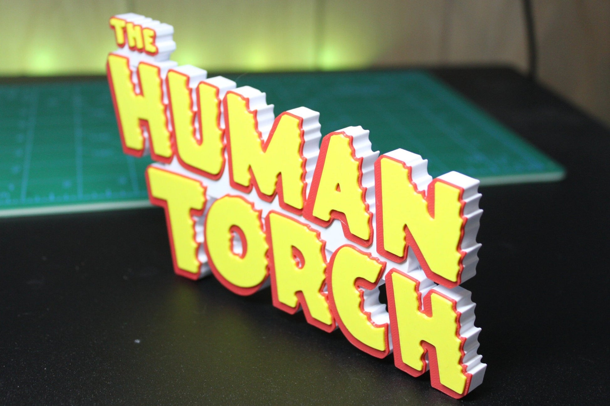 Human Torch 3D printed Comic Logo Art