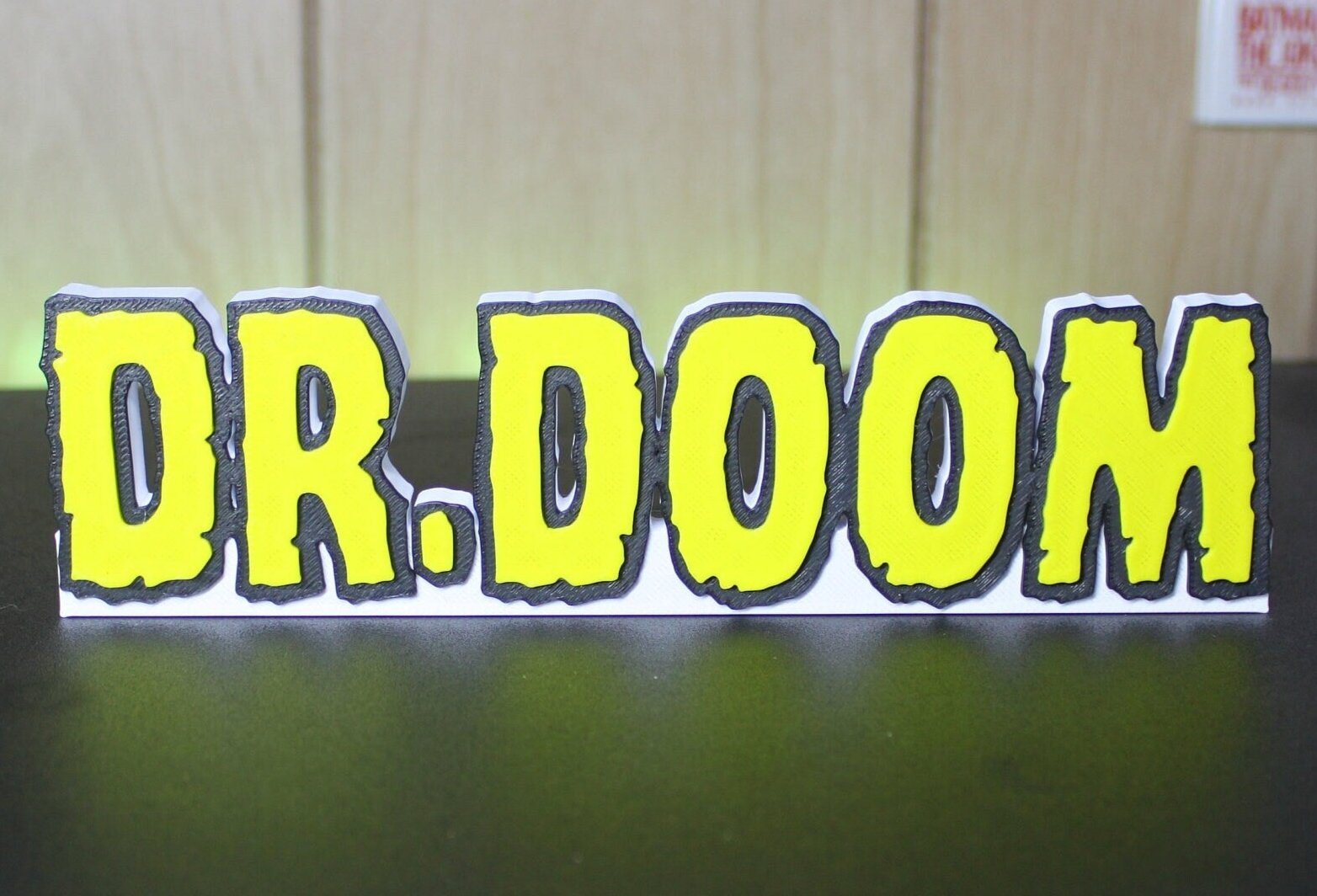 Dr. Doom 3D printed Comic Logo Art