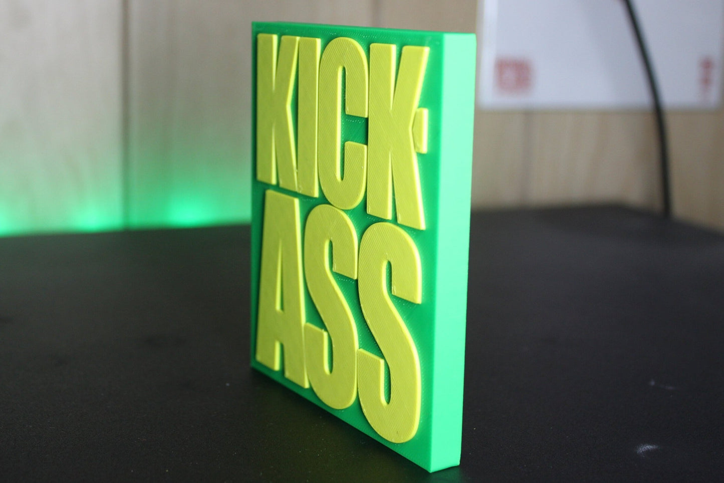 Kick-Ass 3D printed Logo Sign Wall Desk Shelf Art