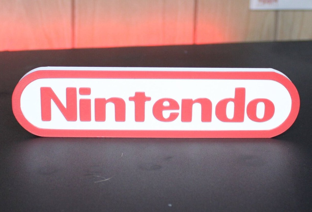 Nintendo 3D printed Logo Sign Wall Desk Shelf Art