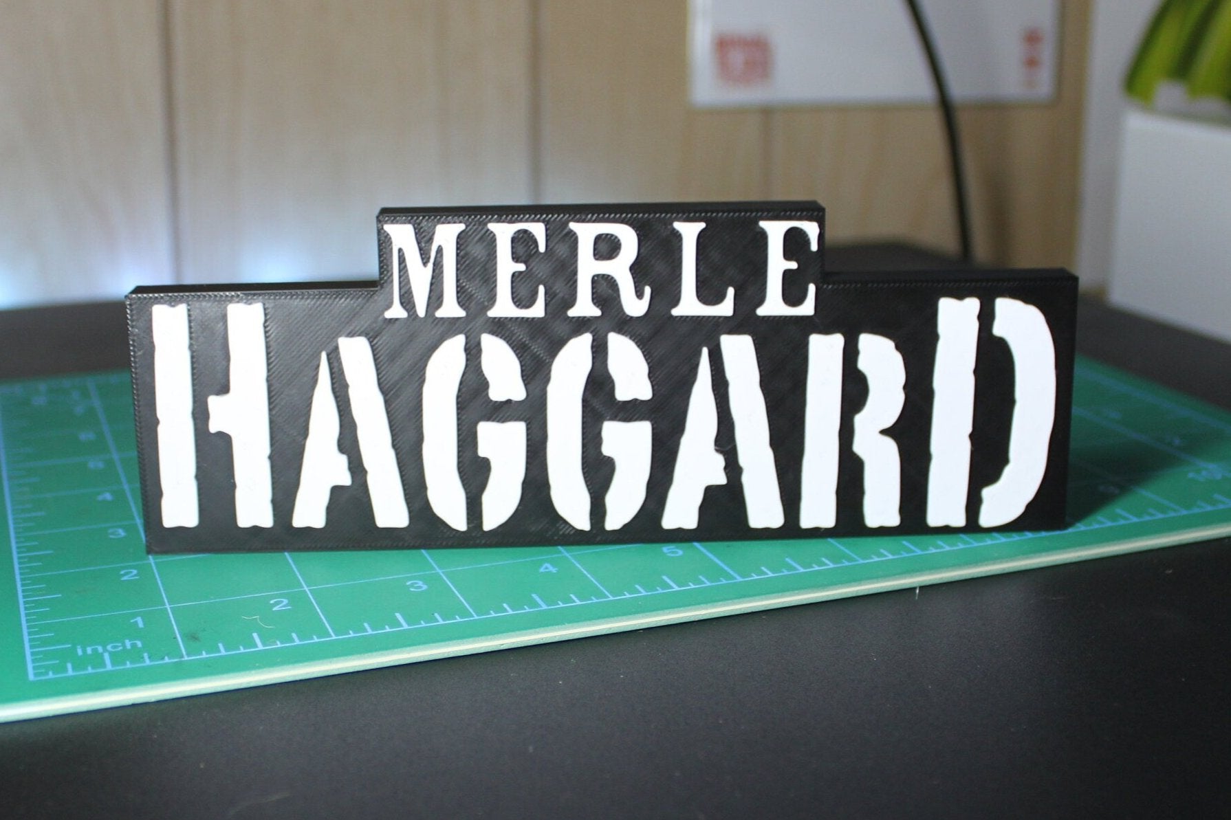 Merle Haggard 3D Printed Logo Art