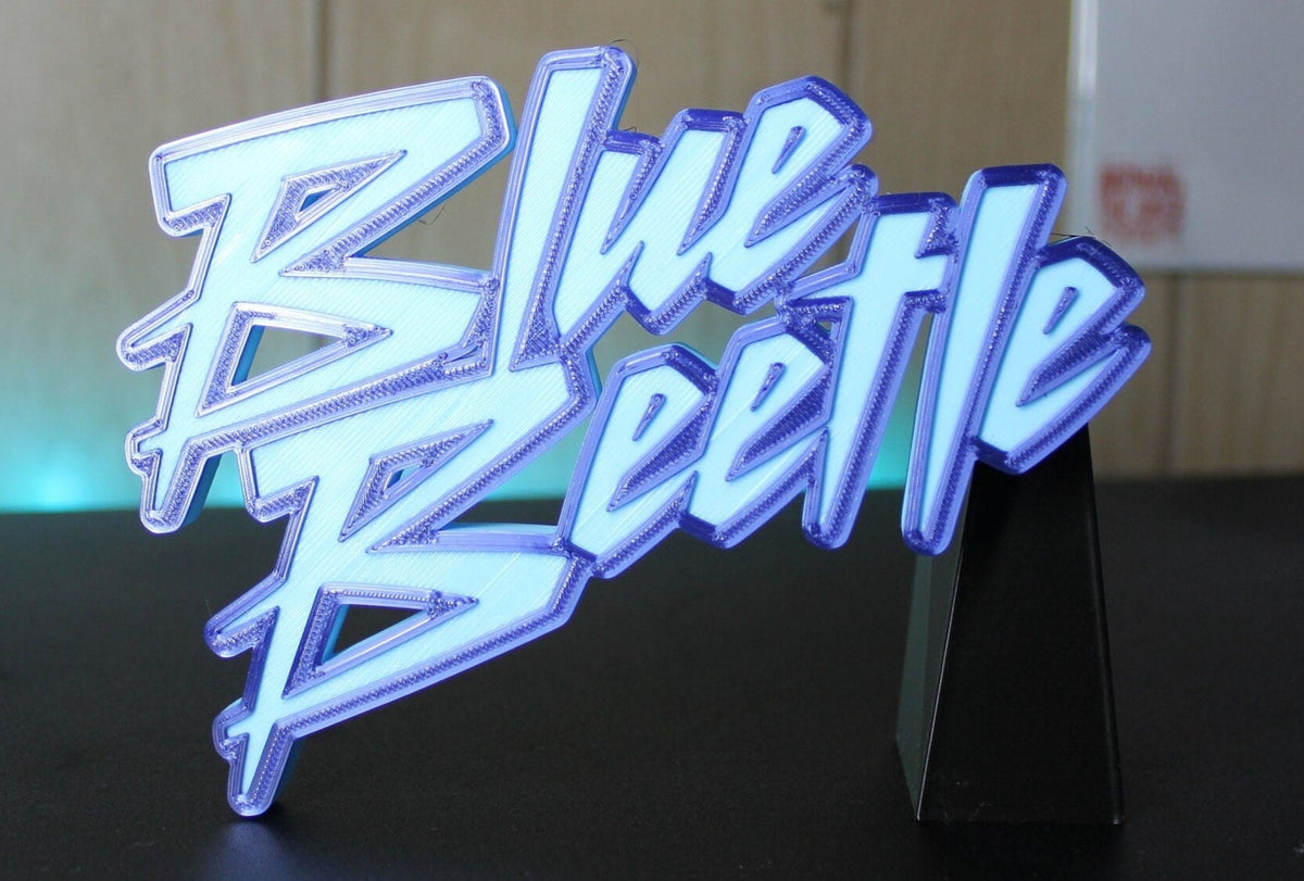 Blue Beetle 3D printed Logo Sign Wall Desk Shelf Art – WindyCity3D