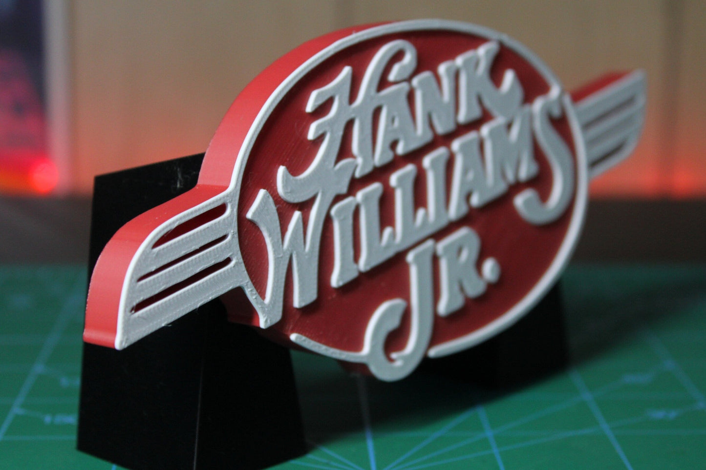 Hank Williams Jr. 3D Printed Logo Art