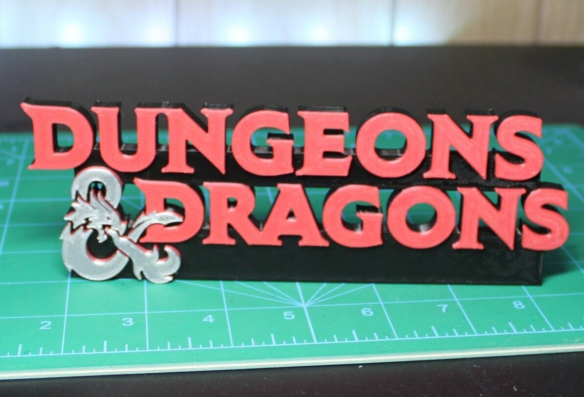 Dungeons & Dragons 3D printed Comic Logo Art