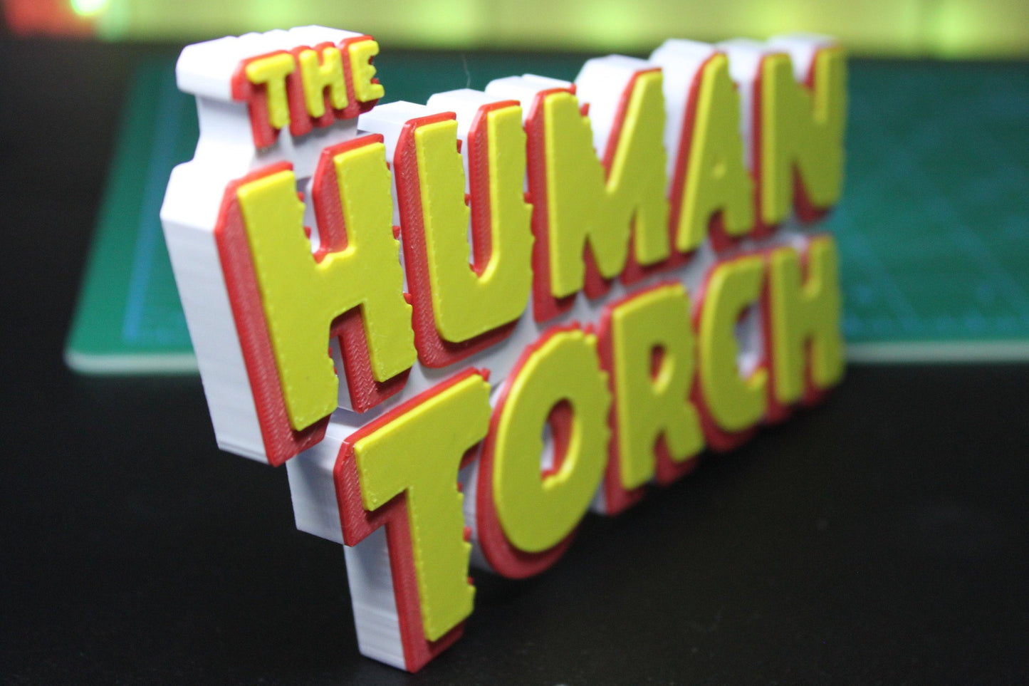 Human Torch 3D printed Comic Logo Art