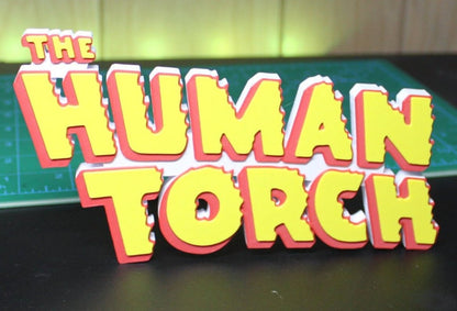 Human Torch 3D printed Comic Logo Art