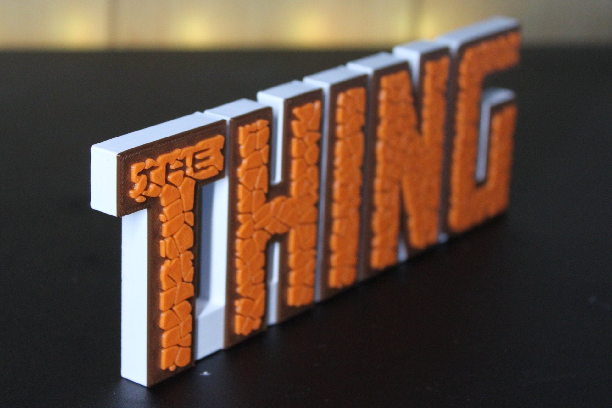 The Thing 3D printed Comic Logo Art