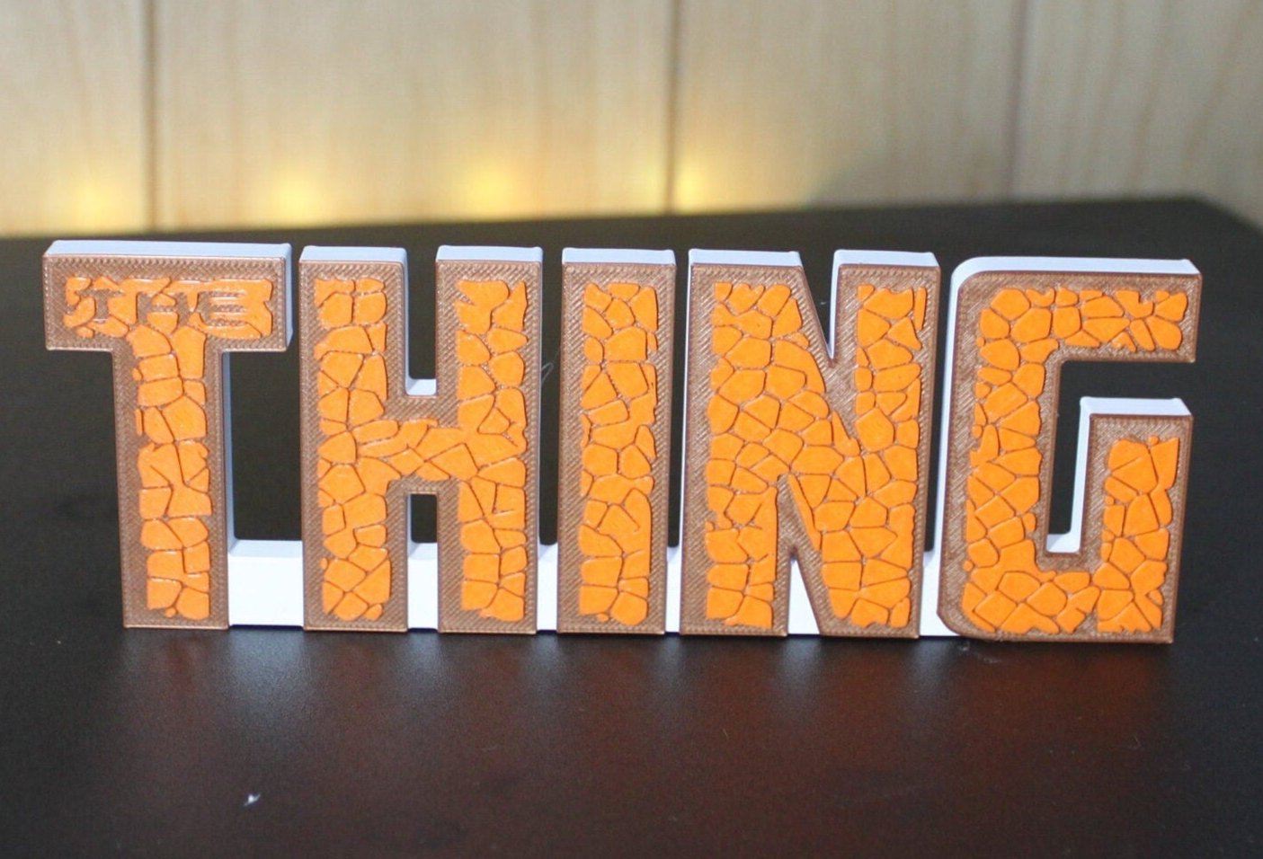 The Thing 3D printed Comic Logo Art