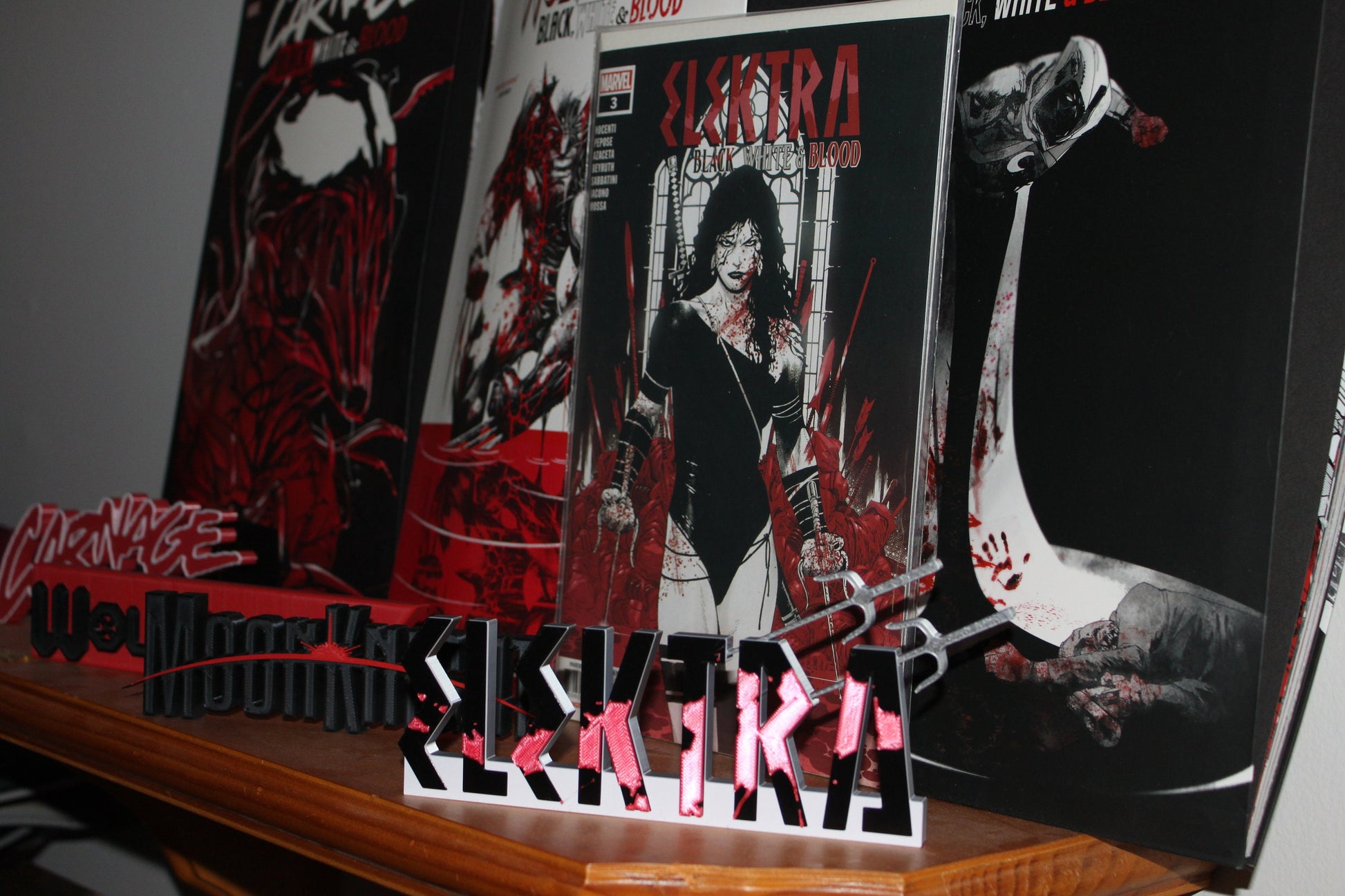 Elektra 3D printed Comic Logo Art