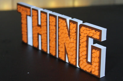 The Thing 3D printed Comic Logo Art