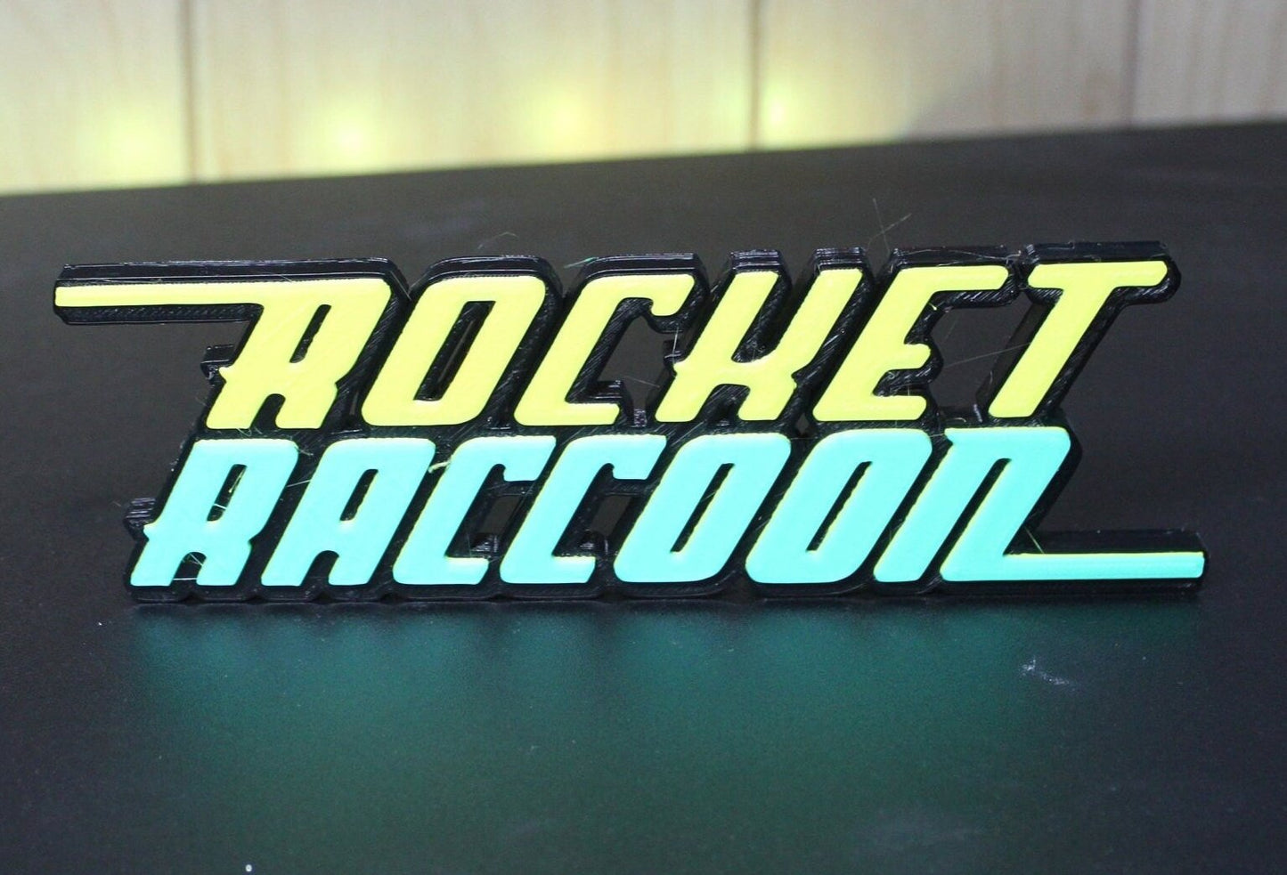 Rocket Raccoon 3D printed Comic Logo Art