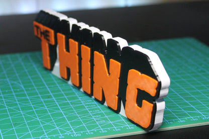 The Thing 3D printed Comic Logo Art