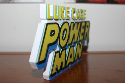 Luke Cage Power Man 3D printed Comic Logo Art