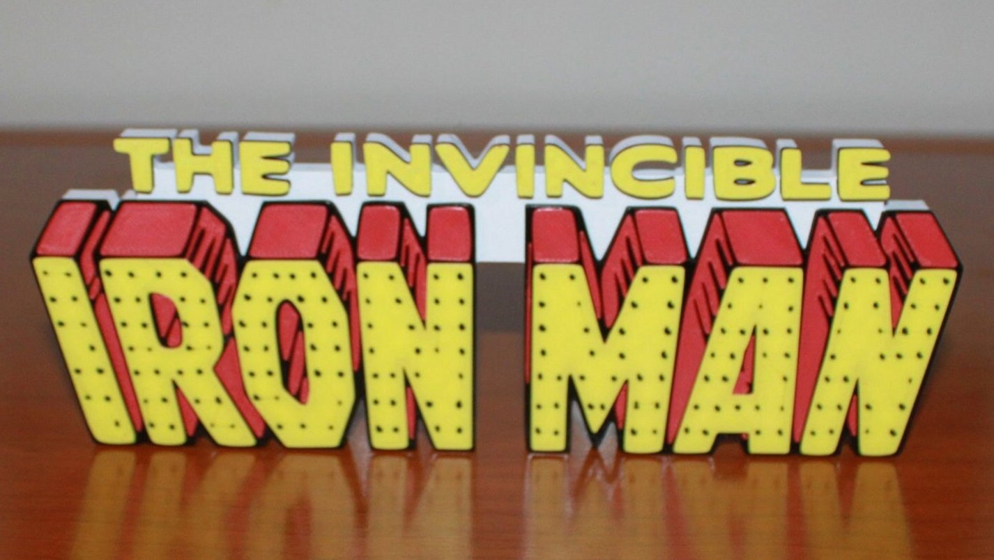 Iron Man 3D printed Comic Logo Art