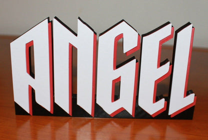 Angel 3D printed Comic Logo Art