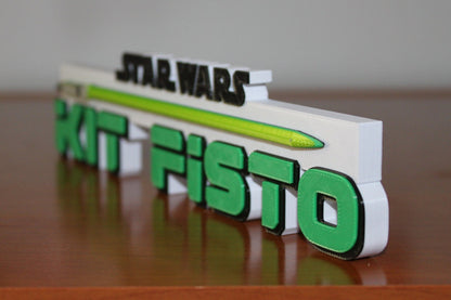 Kit Fisto w/lightsaber 3D printed Logo Sign Wall Desk Shelf Art