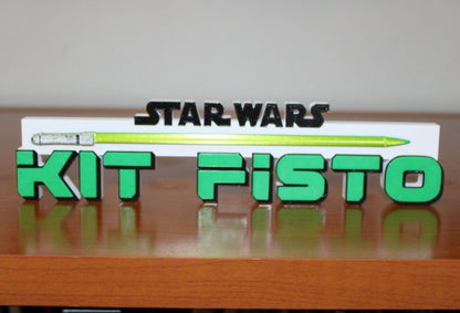 Kit Fisto w/lightsaber 3D printed Logo Sign Wall Desk Shelf Art