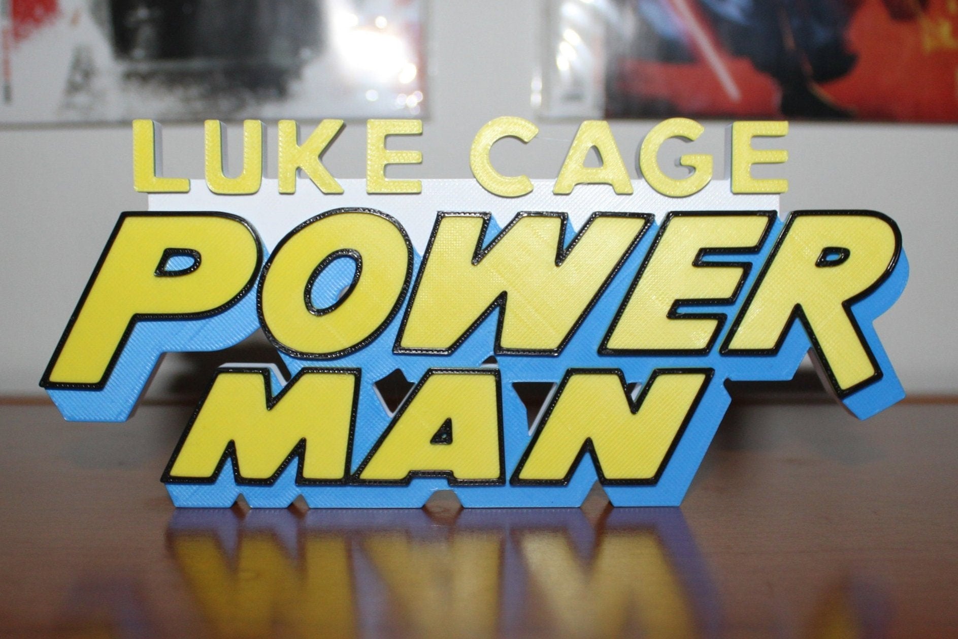 Luke Cage Power Man 3D printed Comic Logo Art