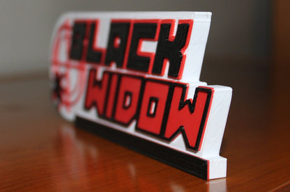 Black Widow 3D printed Comic Logo Art