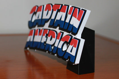 Captain America 3D printed Comic Logo Art