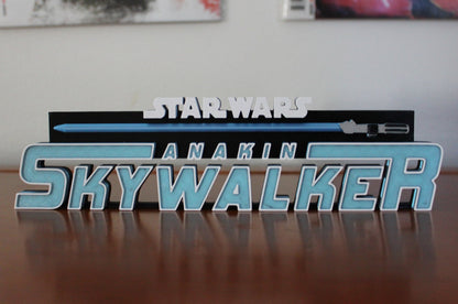 Anakin Skywalker with Lightsaber 3D printed Comic Logo Art