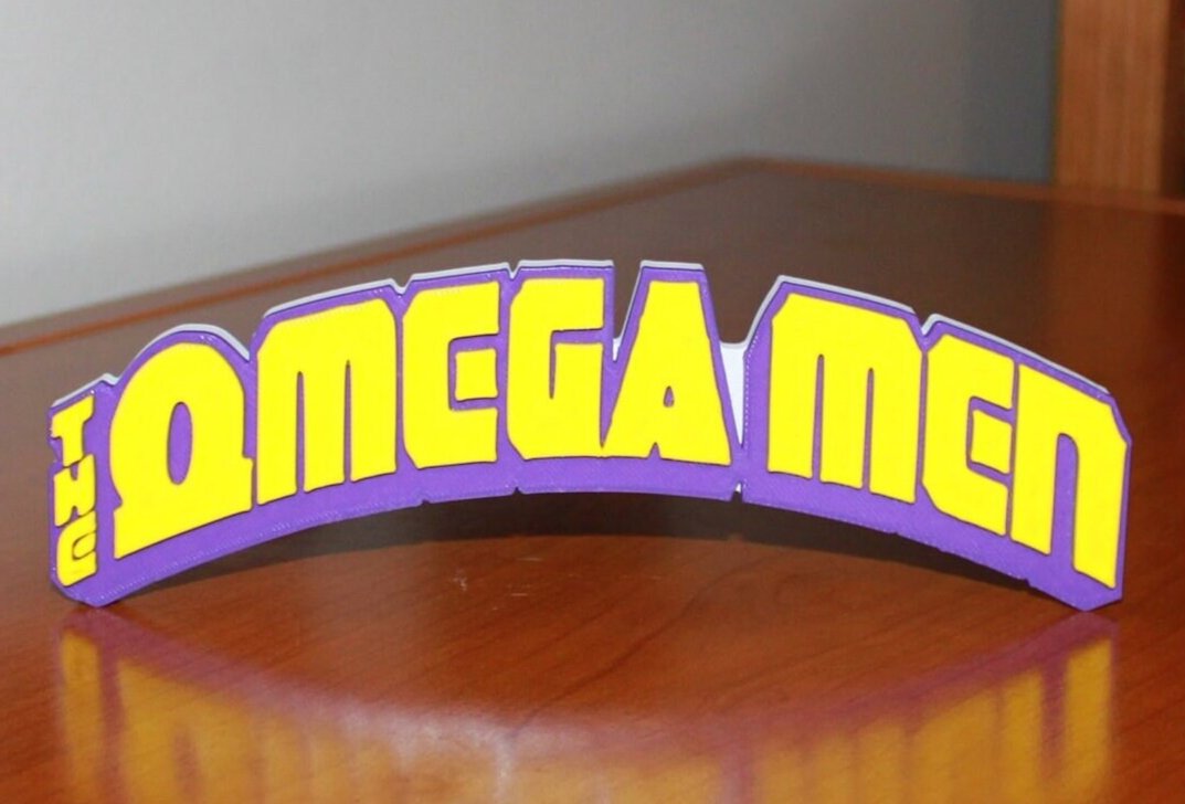 Omega Men 3D printed Comic Logo Art