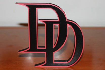 Daredevil DD Logo 3D printed Logo Sign Wall Desk Shelf Art