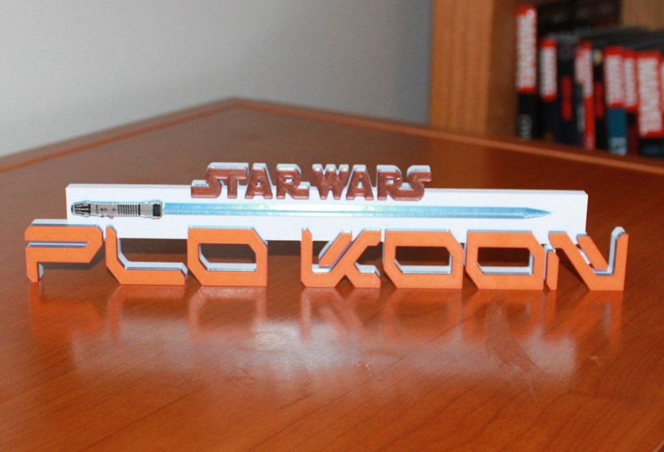 Plo Koon w/lightsaber 3D printed Logo Sign Wall Desk Shelf Art