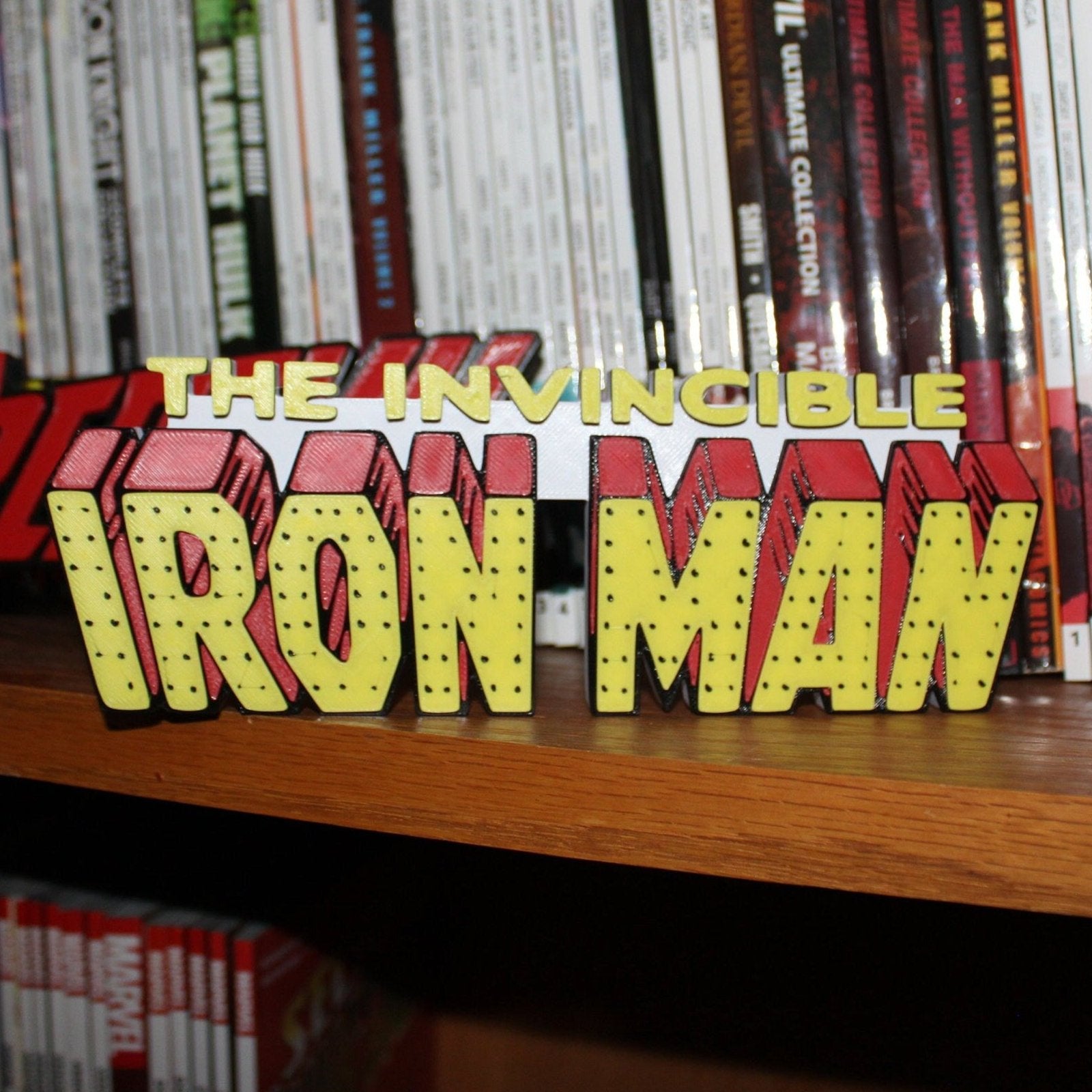 Iron Man 3D printed Comic Logo Art