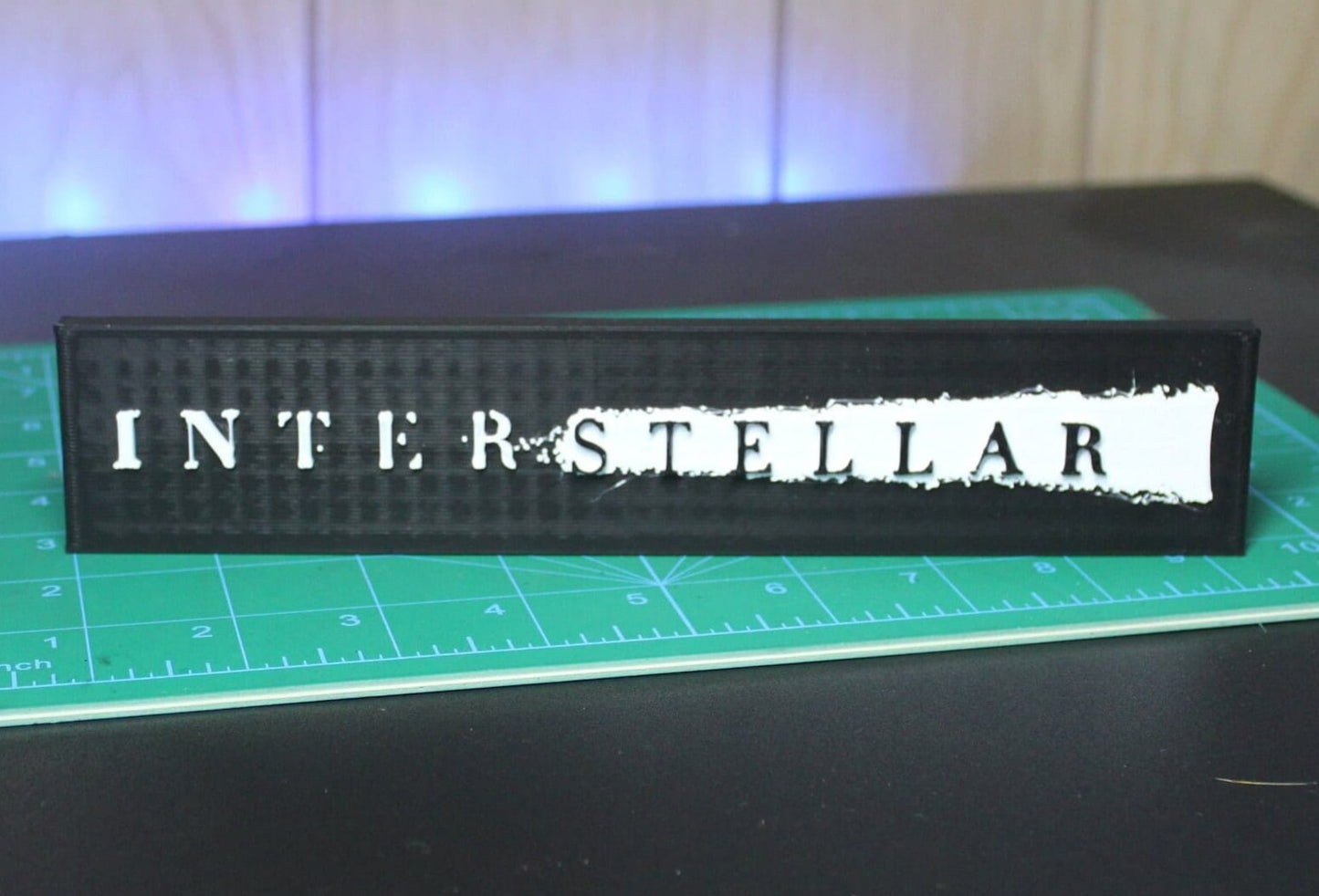 Interstellar 3D printed Logo Sign Wall Desk Shelf Art