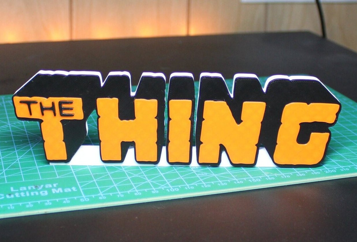 The Thing 3D printed Comic Logo Art