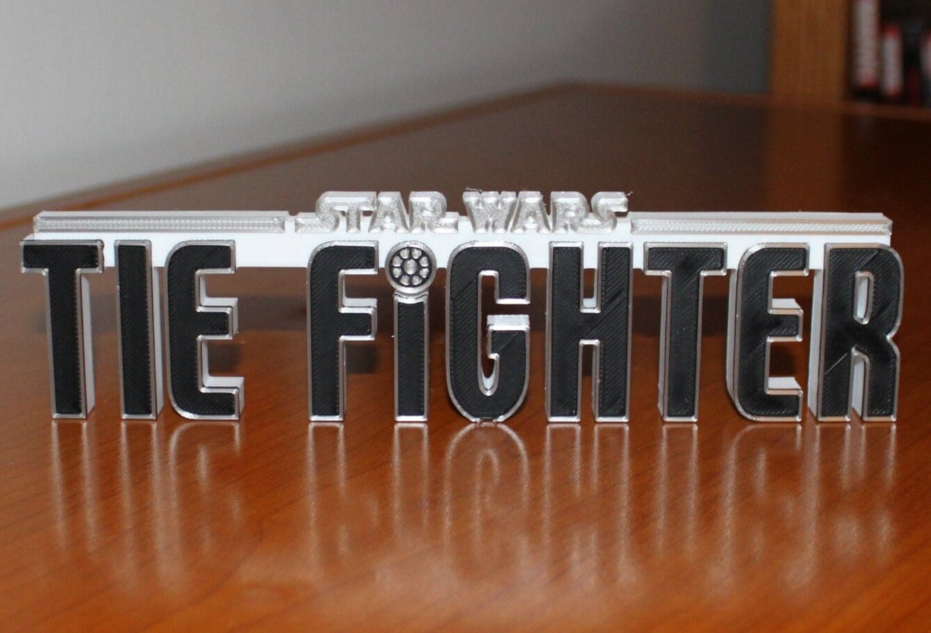 Tie Fighter 3D printed Logo Art