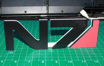 Mass Effect N7 3D printed Logo Sign Wall Desk Shelf Art