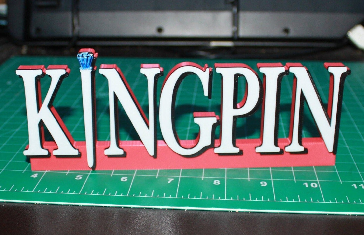 Kingpin 3D printed Comic Logo Art