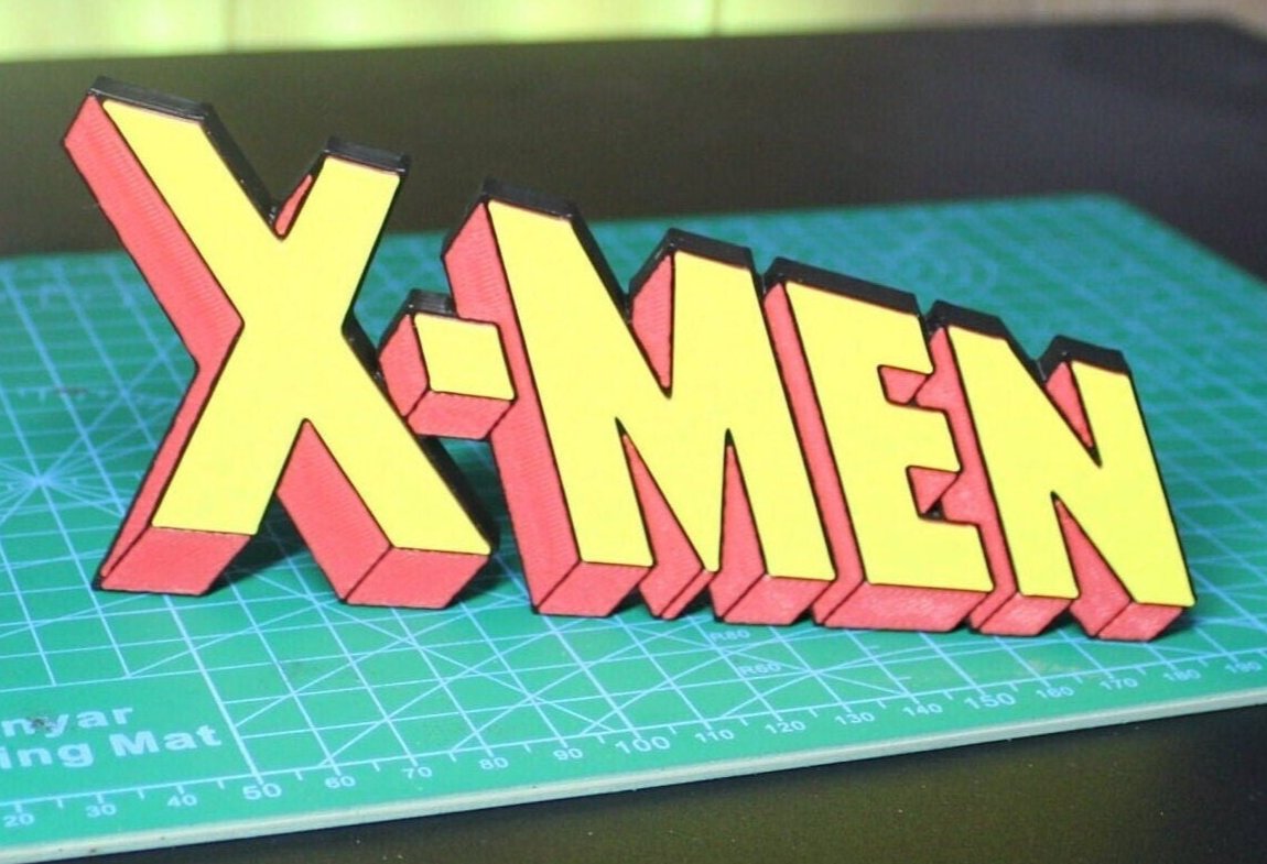 X-Men 3D printed Comic Logo Art