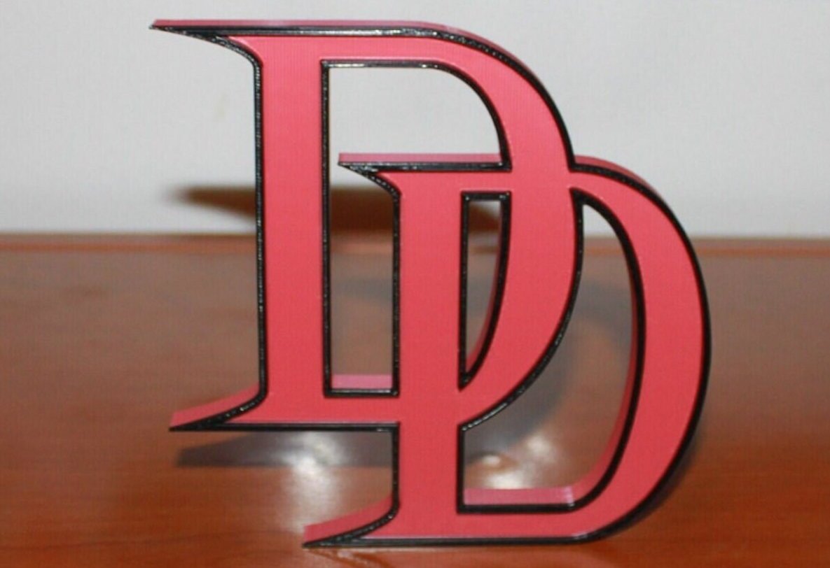 Daredevil DD Logo 3D printed Comic Logo Art