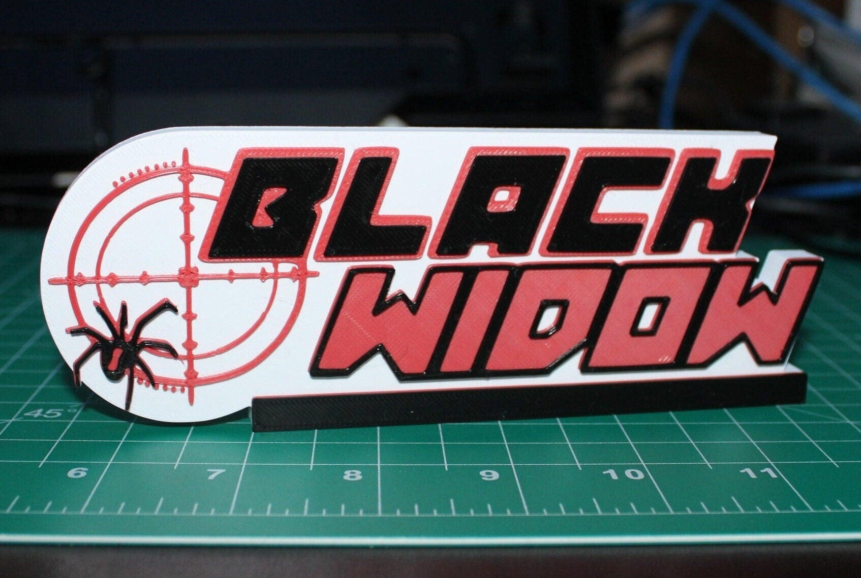 Black Widow 3D printed Comic Logo Art