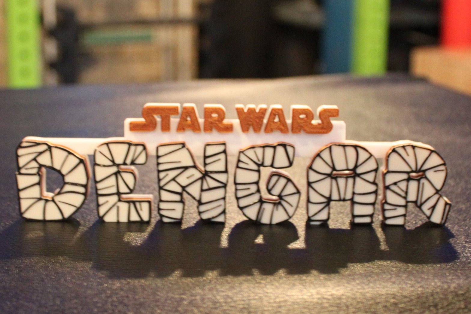 Dengar 3D printed Comic Logo Art