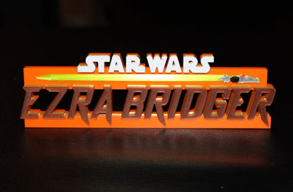 Ezra Bridger w/lightsaber 3D printed Logo Art