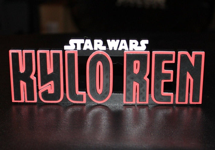 Ren Signboard Kylo Ren 3D printed Logo Sign Wall Desk Shelf Art – WindyCity3D