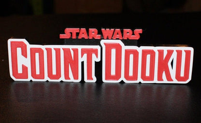 Count Dooku 3D printed Comic Logo Art