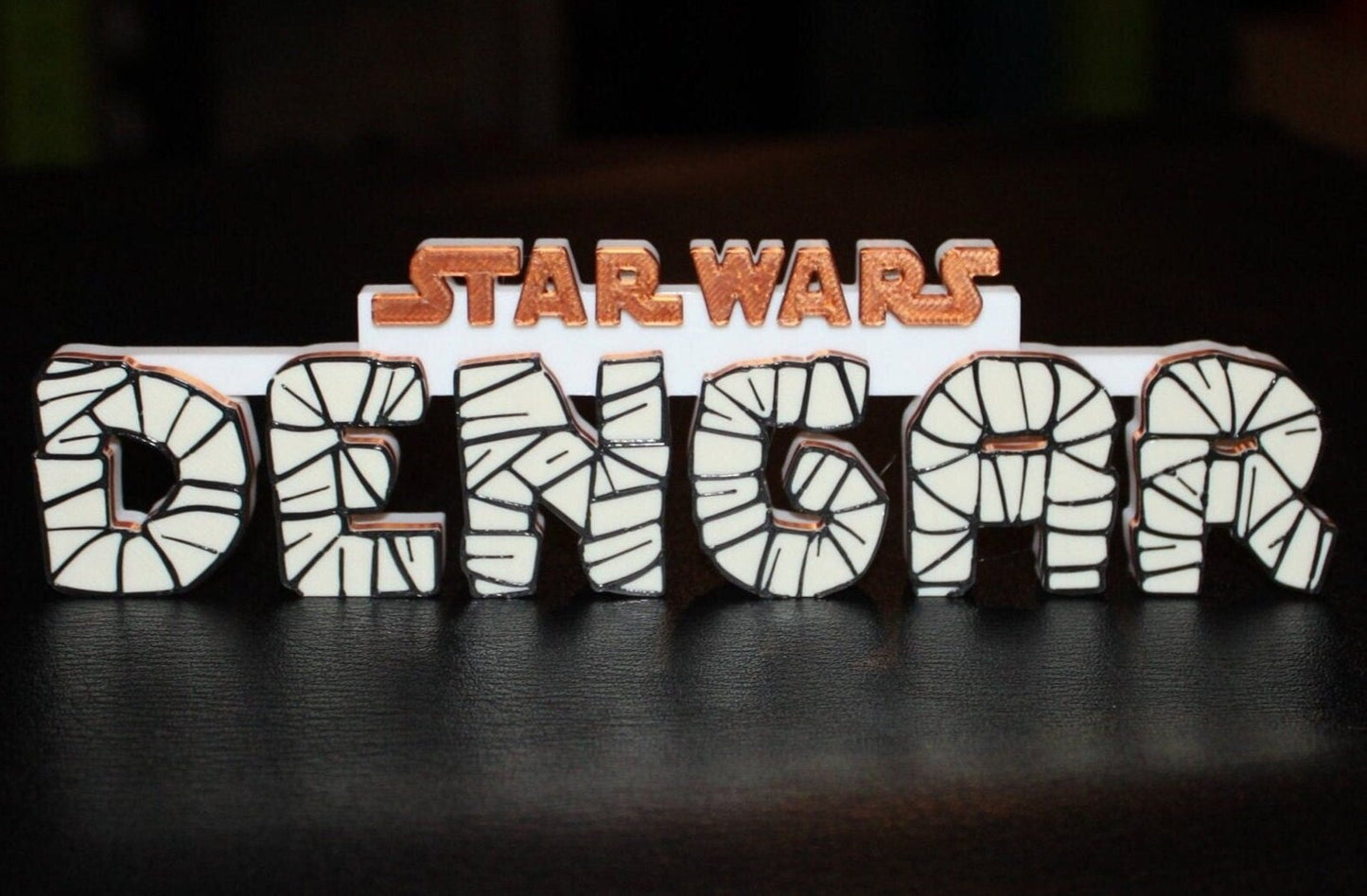 Dengar 3D printed Comic Logo Art