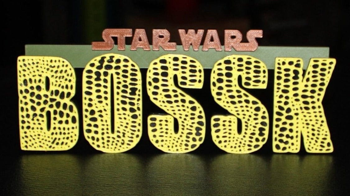 Bossk 3D printed Comic Logo Art